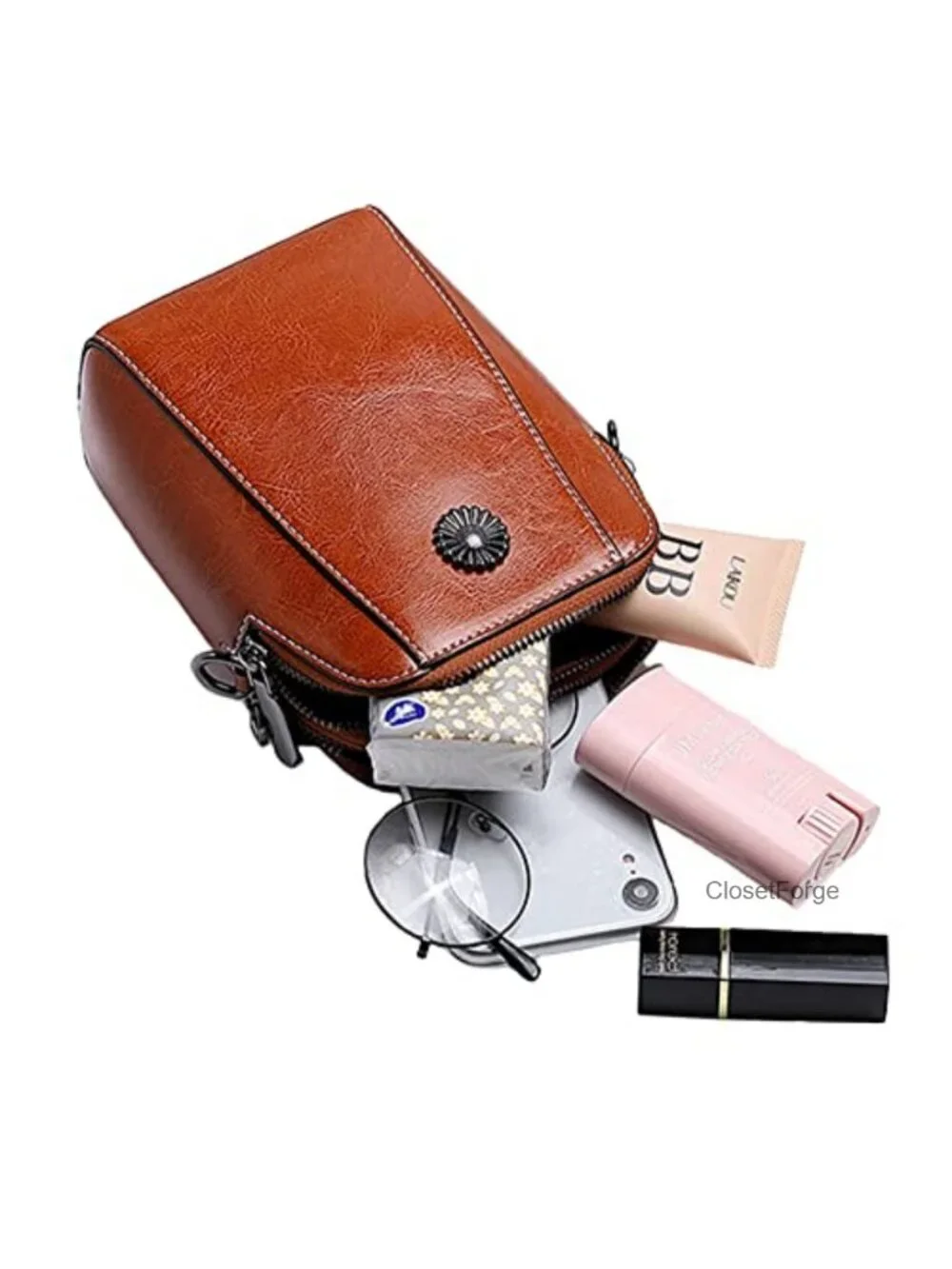 Genuine Leather Satchel Crossbody Bag Women's Handbag Shoulder Purse Wallet